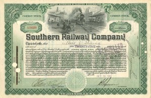 Southern Railway Co. - Stock Certificate